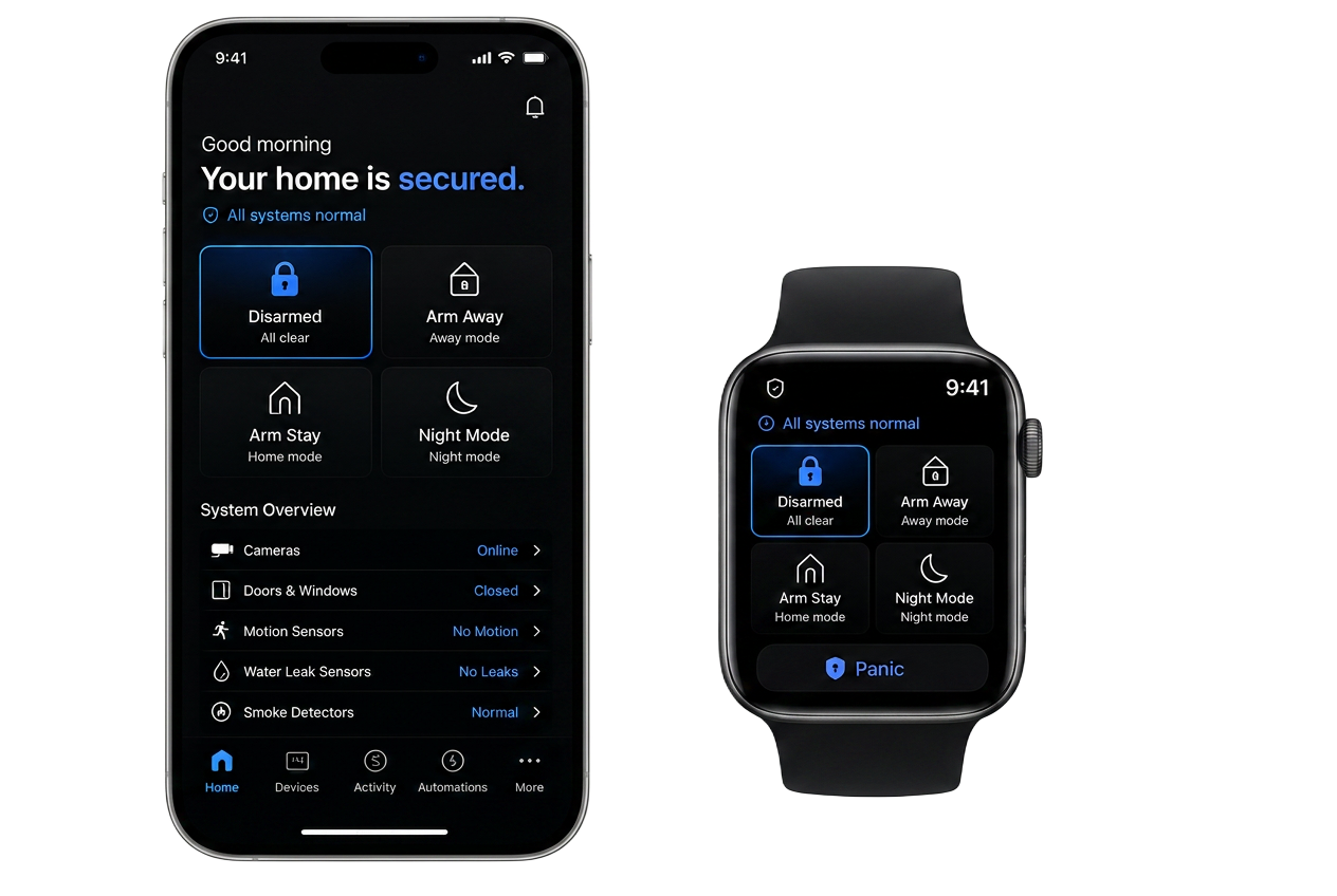 BuduSmart mobile app on phone and smartwatch